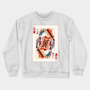 Queen and Jack Kiss Poker Cards Crewneck Sweatshirt